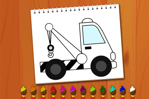 Image Coloring Book Excavator Trucks