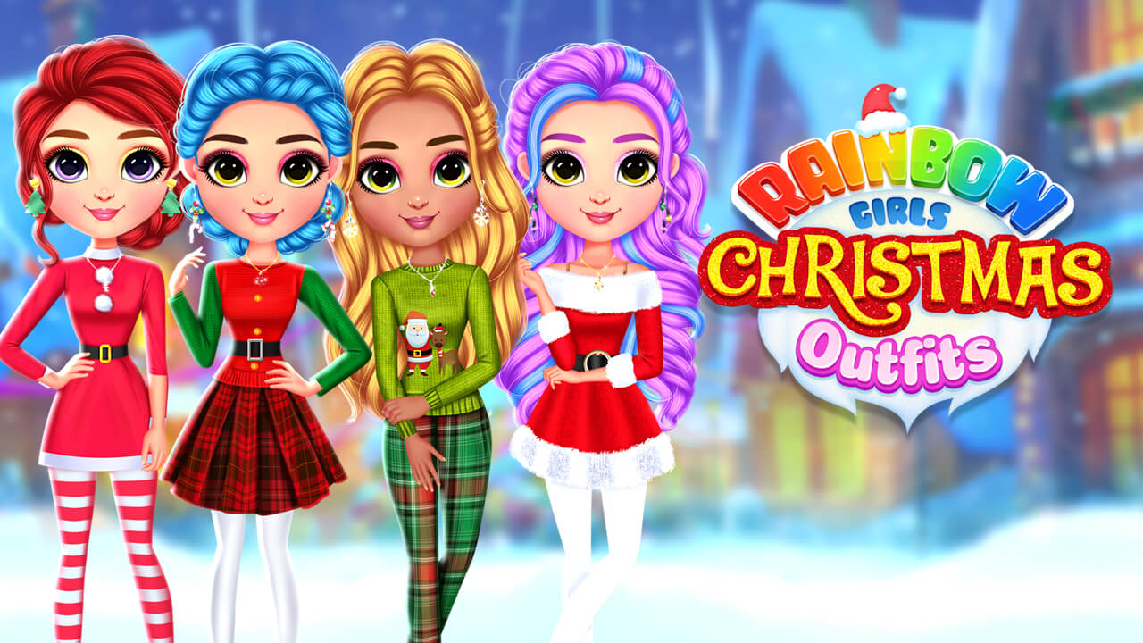Image Rainbow Girls Christmas Outfits